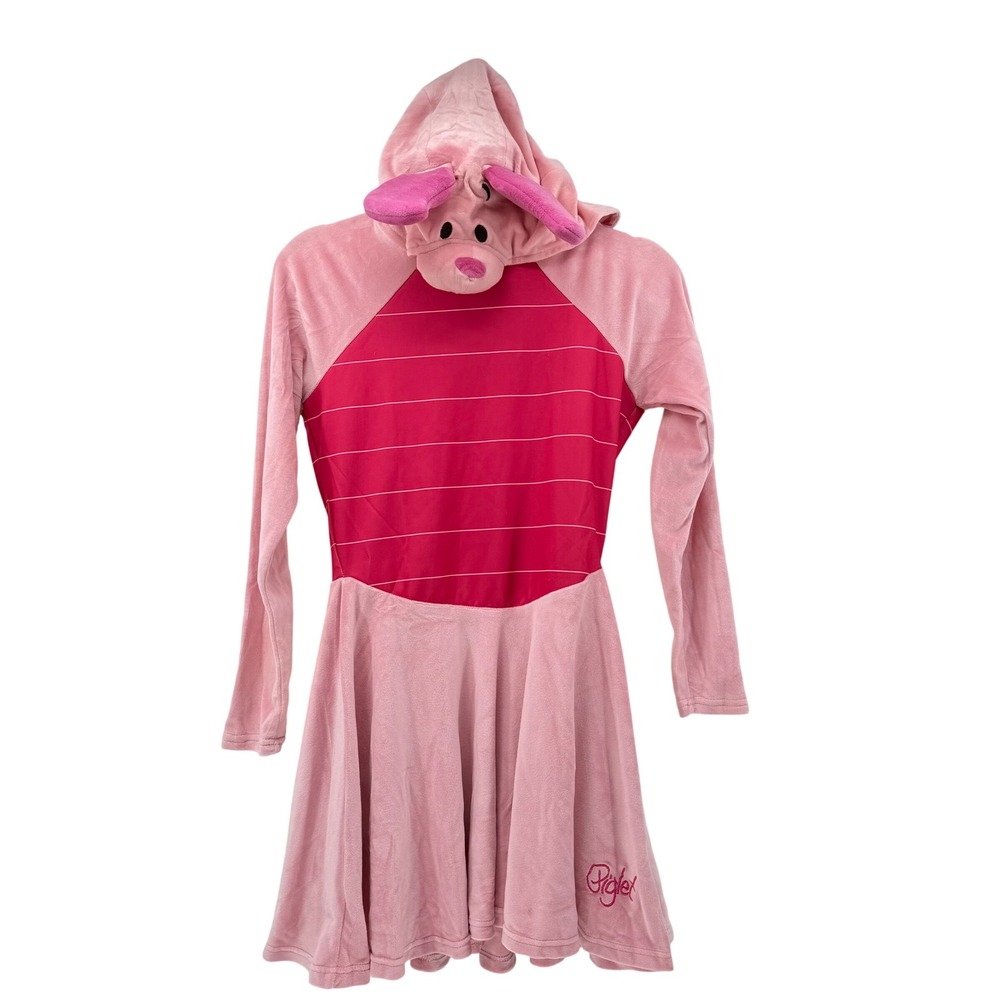 Spirit Disney Winnie the Pooh Piglet Costume Dress Pink Hooded Skater Small
